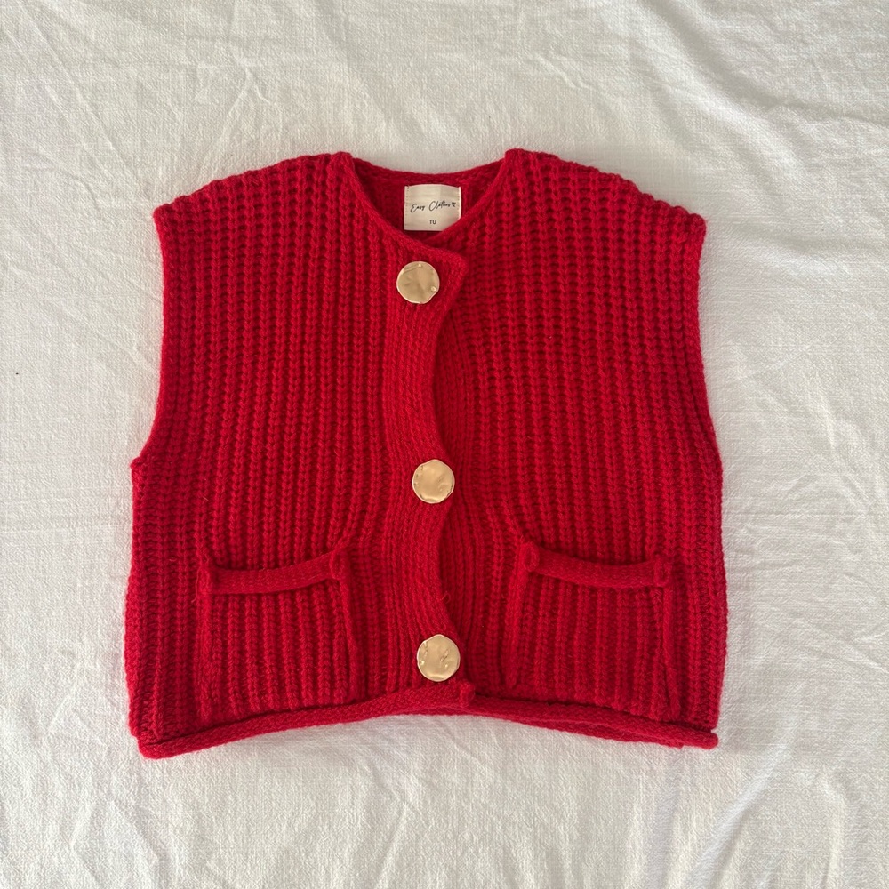 Red Knit Vest